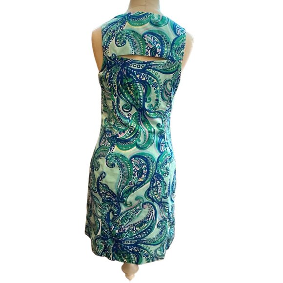 Lily Pulitzer Penelope Poolside Blue Shift, Size 2 - Picture 4 of 8